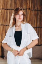 white linen shirt half sleeve