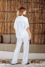 white linen shirt half sleeve - Image 4