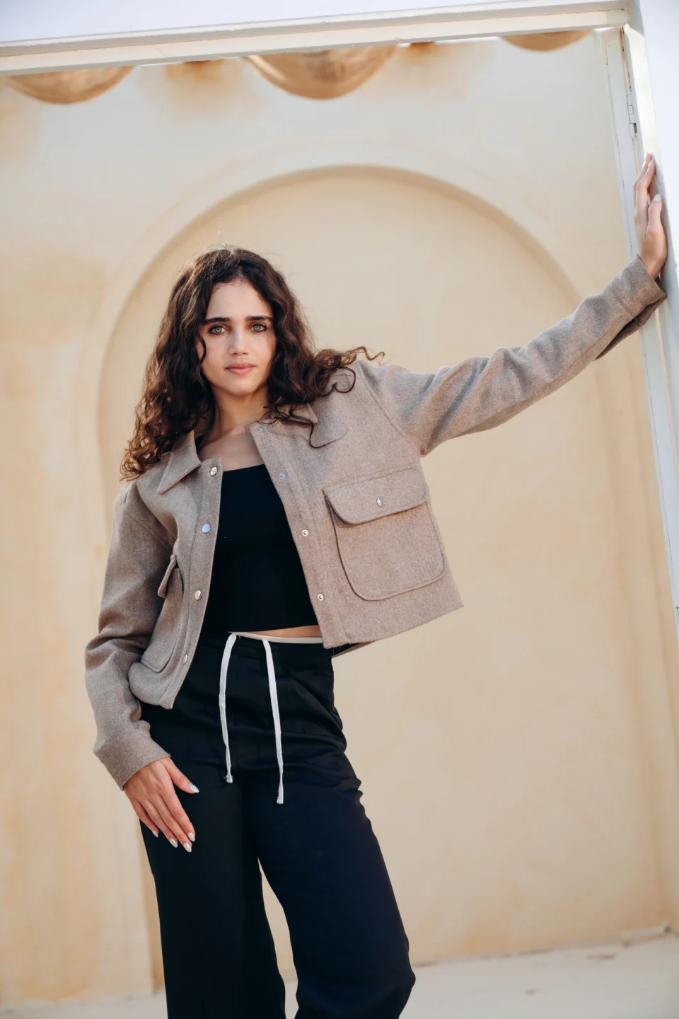 Cargo Wool Jacket — Beige — Plein de Vie